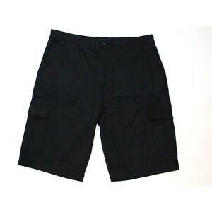 Blu Rock New York Uniform Cargo Shorts Size 40 Black‎ Stretch Cotton